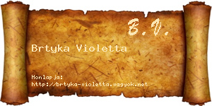 Brtyka Violetta névjegykártya
